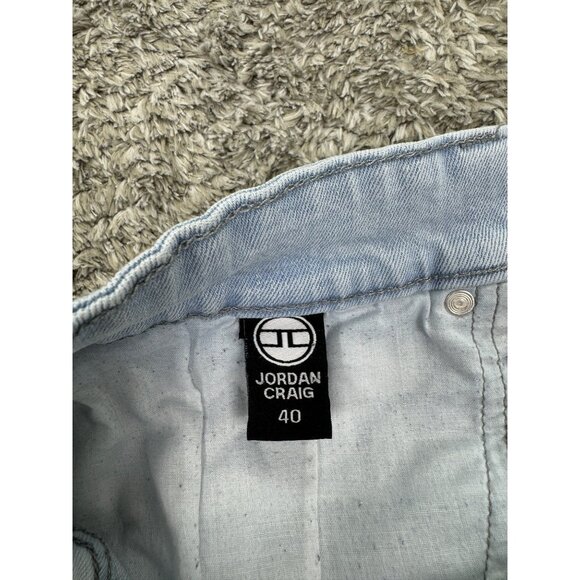 Vtg Jordan Craig Jean Shorts Mens 40 Light Wash Distressed Hip Hop Skater Denim - Picture 7 of 11